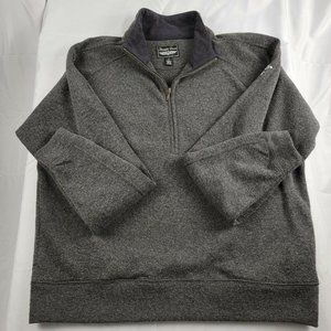 Straight Down Golf Jacket 1/4 Zip Gray Mens Size M 1909 Logo on Sleeve